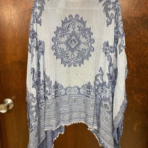 Chico’s Blue Beaded Cape